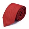 Necktie Micro Silk Check Design Men's - Red